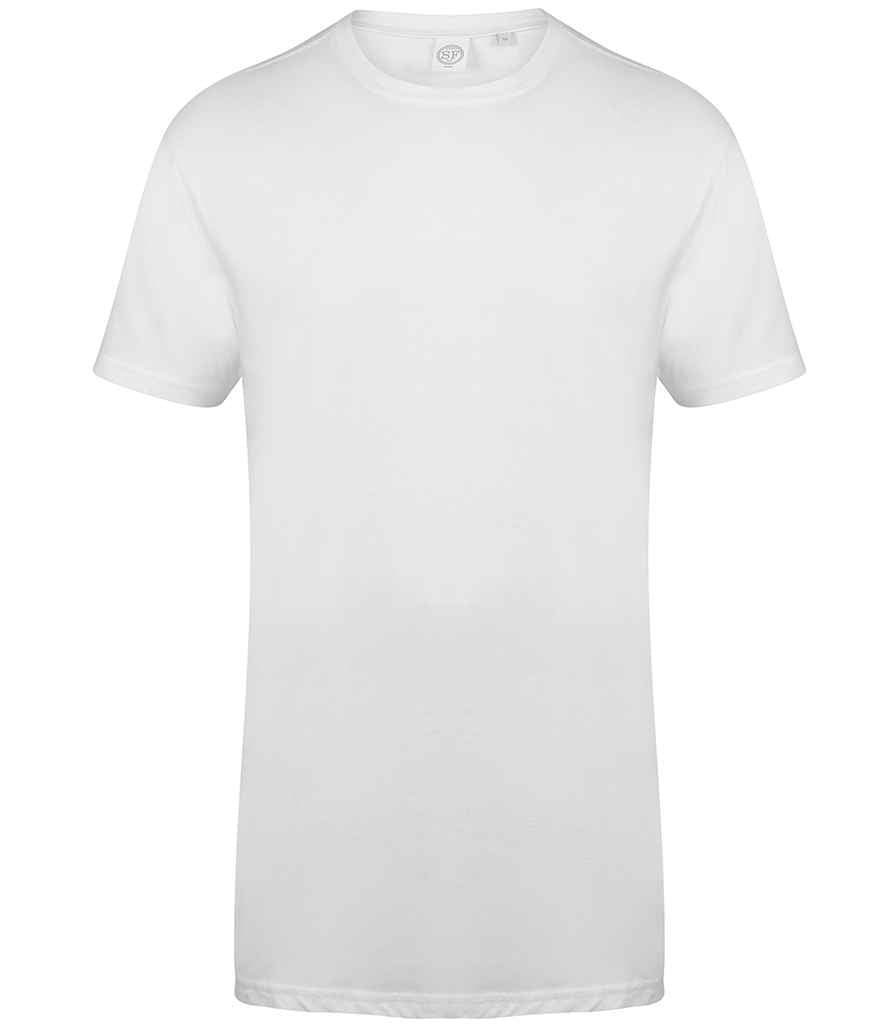 SF - Men Longline Dipped Hem T-Shirt - SF258 BLK S