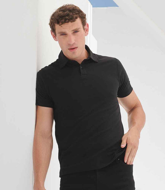 SF Clothing - Men Stretch Piqué Polo Shirt - SF42 BLK S