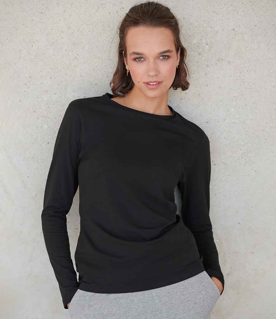 SF Clothing - Ladies Feel Good Long Sleeve Stretch T-Shirt - SK124 BLK XS