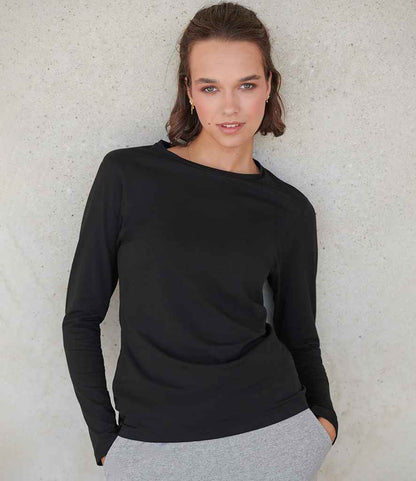 SF Clothing - Ladies Feel Good Long Sleeve Stretch T-Shirt - SK124 BLK XS