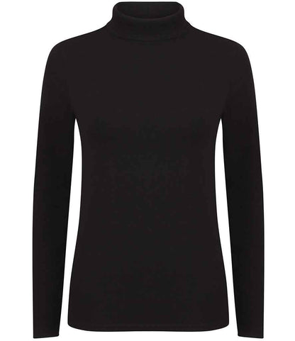 SF - Ladies Feel Good Stretch Roll Neck T-Shirt - SK125 BLK XS
