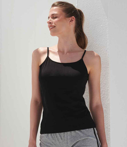 SF - Ladies Feel Good Stretch Spaghetti Vest - SK126 BLK XS