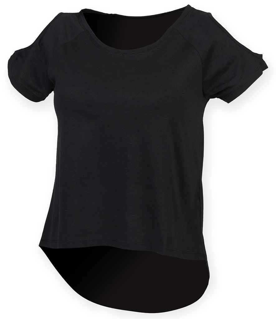 SF Clothing Ladies Drop Tail T-Shirt - SK233 BLK XS