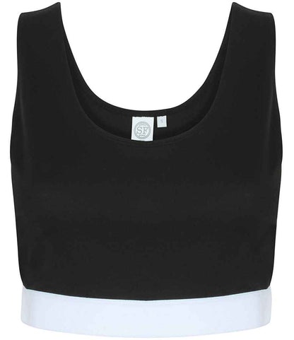 SF - Ladies Fashion Crop Top - SK236 BK/BK XS