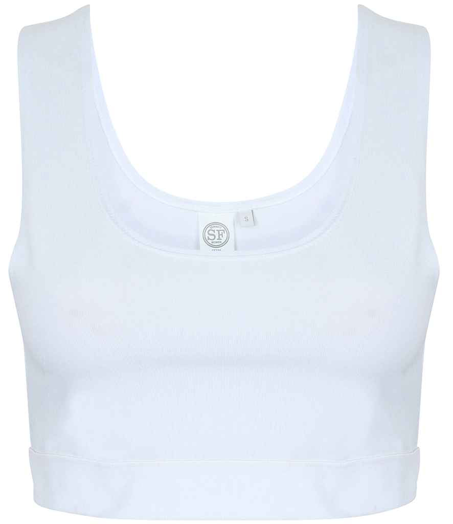 SF - Ladies Fashion Crop Top - SK236 WH/WH XS