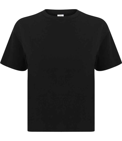 SF - Ladies Cropped Boxy T-Shirt - SK237 BLK XXS