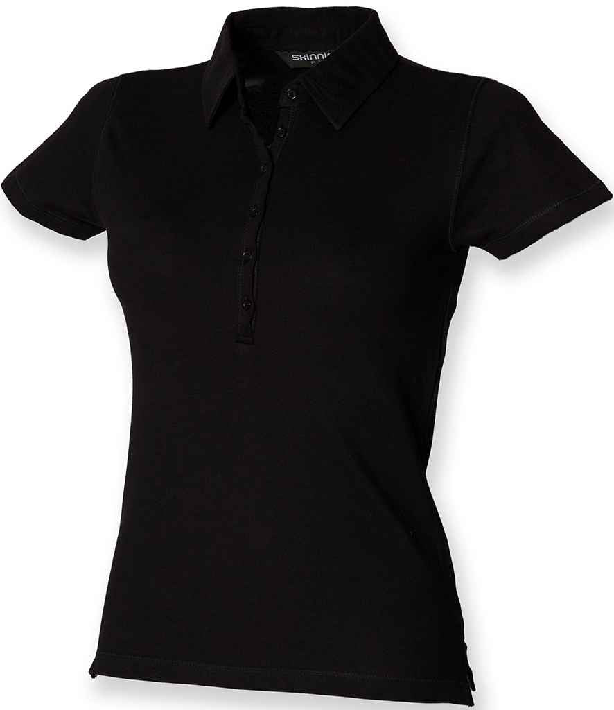SF Clothing - Ladies Stretch Piqué Polo Shirt - SK42 BLK S