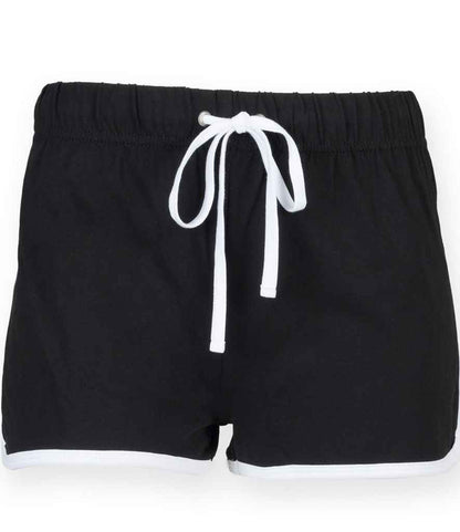SF Clothing - Ladies Retro Shorts - SK69 BK/WH XS