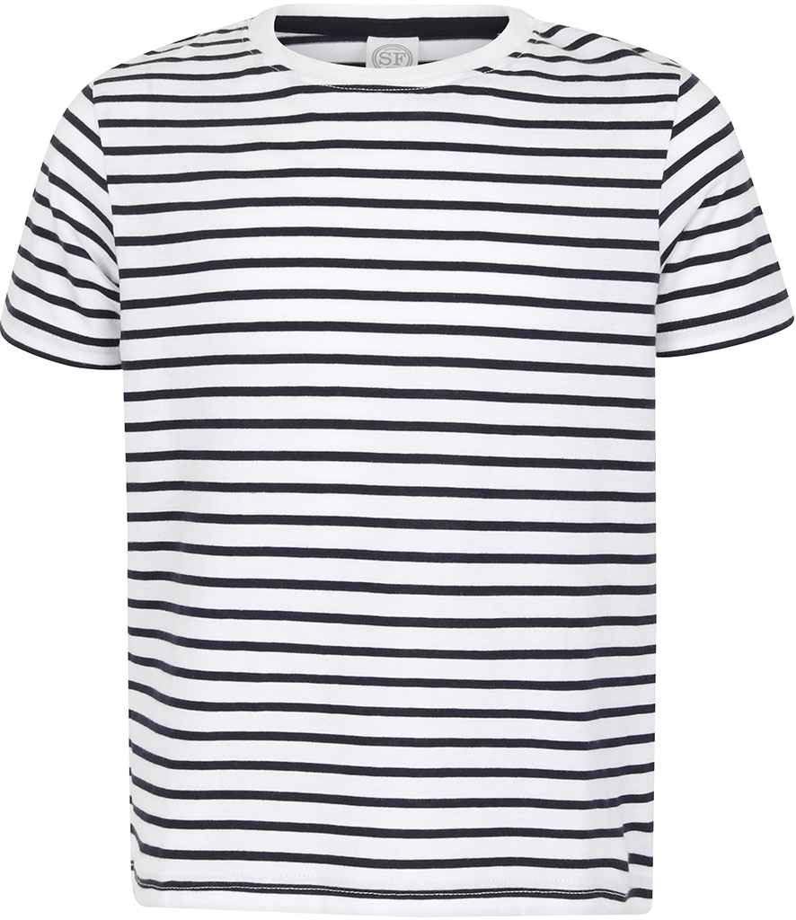 SF Minni - Kids Striped T-Shirt - SM202 WH/OX 5-6
