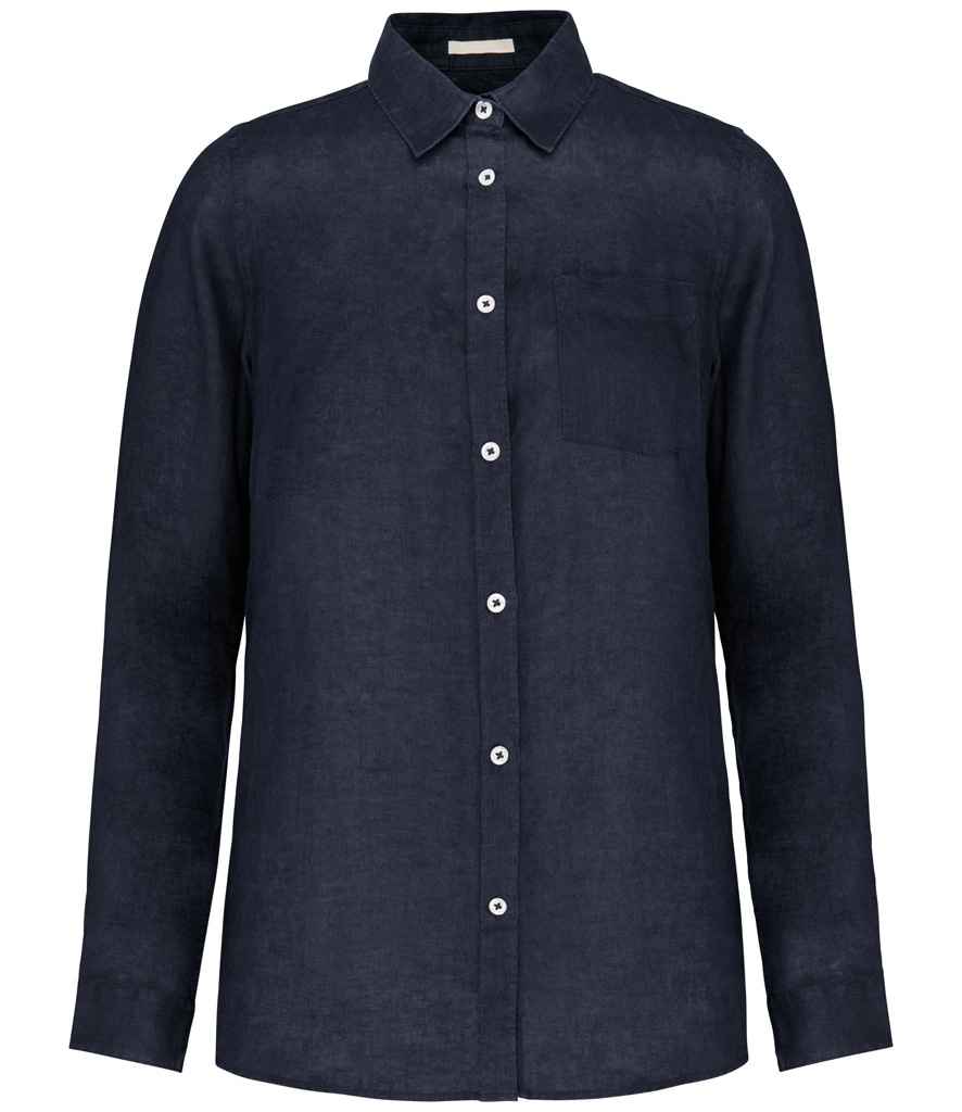 Spasso - Long Sleeve Linen Shirt - SP504 NAV S