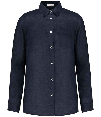 Spasso - Long Sleeve Linen Shirt - SP504 NAV S