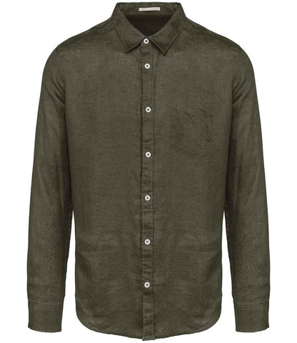 Spasso - Long Sleeve Linen Shirt - SP504 ORK S