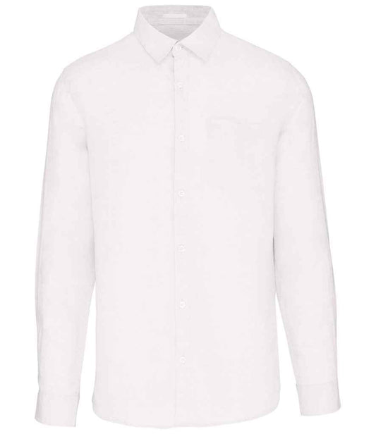 Spasso - Long Sleeve Linen Shirt - SP504 WHI S