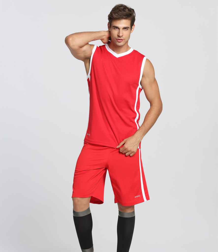 Spiro - Basketball Top - SR278M RD/WH XS
