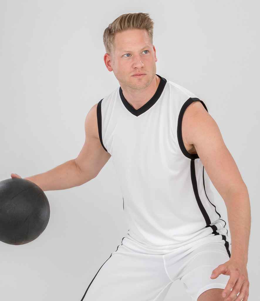 Spiro - Basketball Top - SR278M WH/BK XS