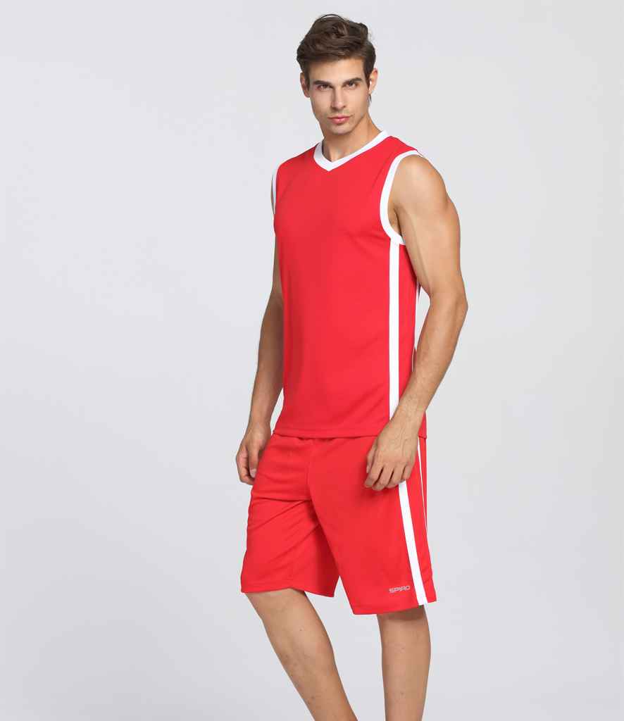 Spiro - Basketball Shorts - SR279M RD/WH XS