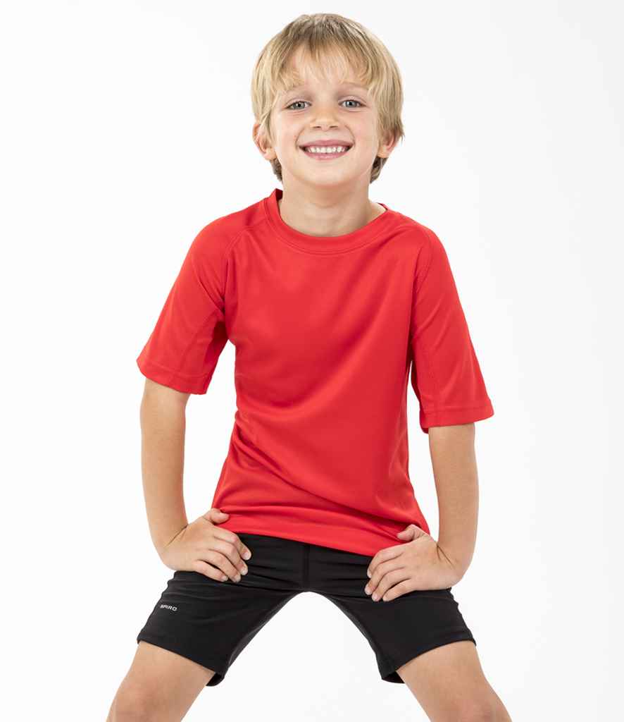 Spiro - Kids Impact Performance Aircool T-Shirt - SR287B RED XS