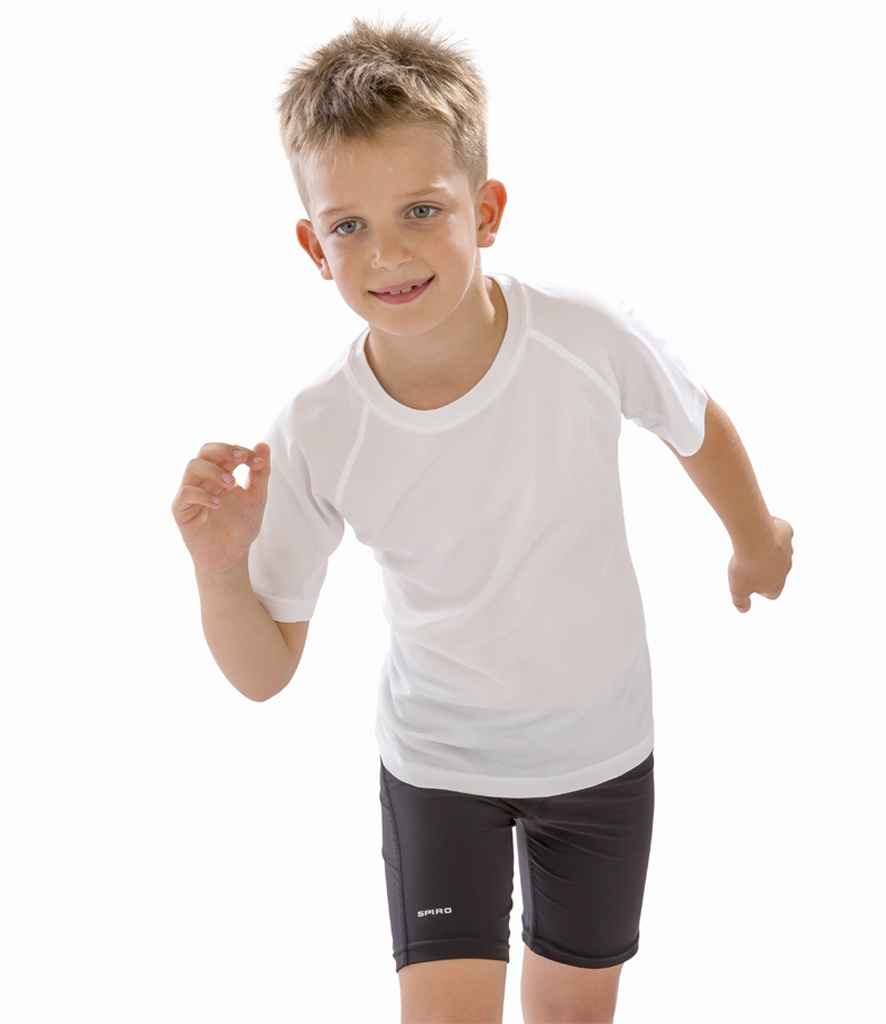 Spiro - Kids Impact Performance Aircool T-Shirt - SR287B WHI XS