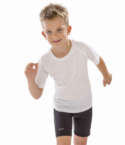 Spiro - Kids Impact Performance Aircool T-Shirt - SR287B WHI XS