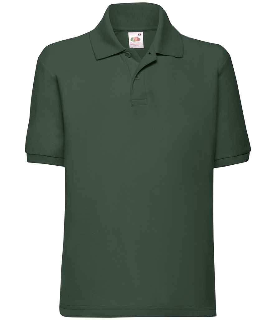 Fruit of the Loom - Kids Poly/Cotton Piqué Polo Shirt - SS11B BLK 3-4