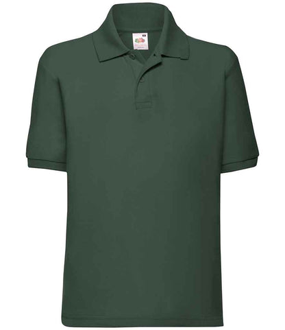 Fruit of the Loom - Kids Poly/Cotton Piqué Polo Shirt - SS11B BLK 3-4