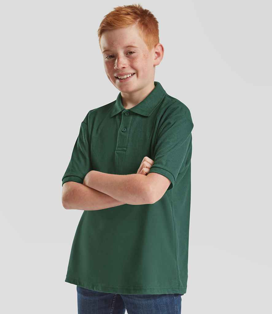 Fruit of the Loom - Kids Poly/Cotton Piqué Polo Shirt - SS11B BOT 3-4