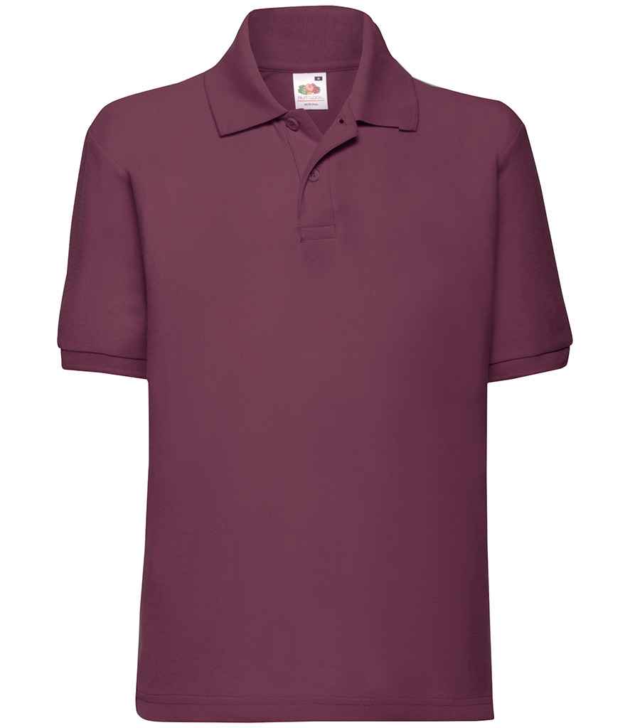 Fruit of the Loom - Kids Poly/Cotton Piqué Polo Shirt - SS11B BLK 3-4