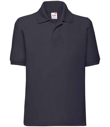 Fruit of the Loom - Kids Poly/Cotton Piqué Polo Shirt - SS11B BLK 3-4