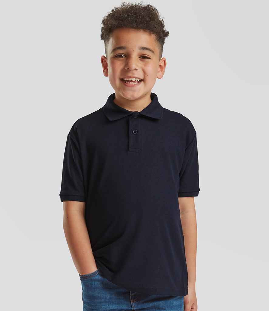 Fruit of the Loom - Kids Poly/Cotton Piqué Polo Shirt - SS11B DNA 3-4