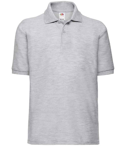 Fruit of the Loom - Kids Poly/Cotton Piqué Polo Shirt - SS11B BLK 3-4