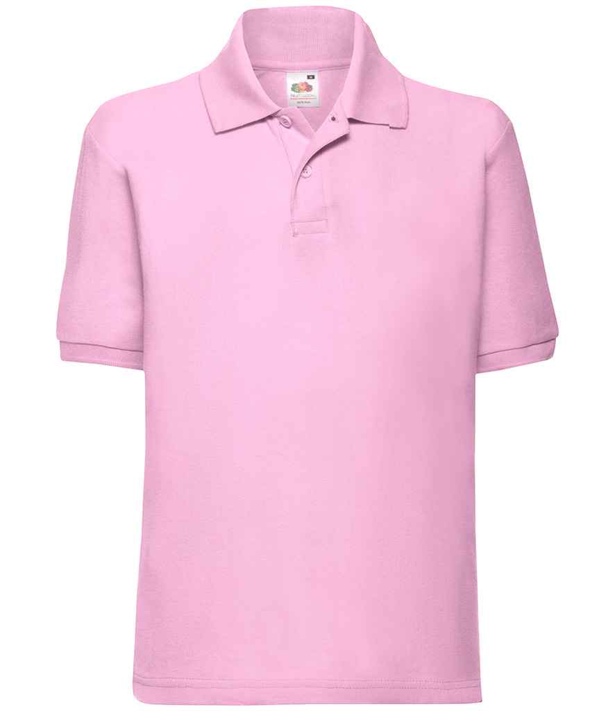 Fruit of the Loom - Kids Poly/Cotton Piqué Polo Shirt - SS11B BLK 3-4