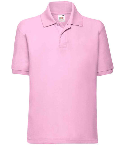 Fruit of the Loom - Kids Poly/Cotton Piqué Polo Shirt - SS11B BLK 3-4