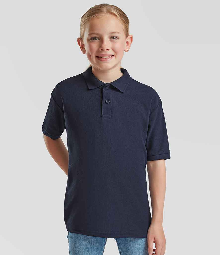 Fruit of the Loom - Kids Poly/Cotton Piqué Polo Shirt - SS11B NAV 3-4