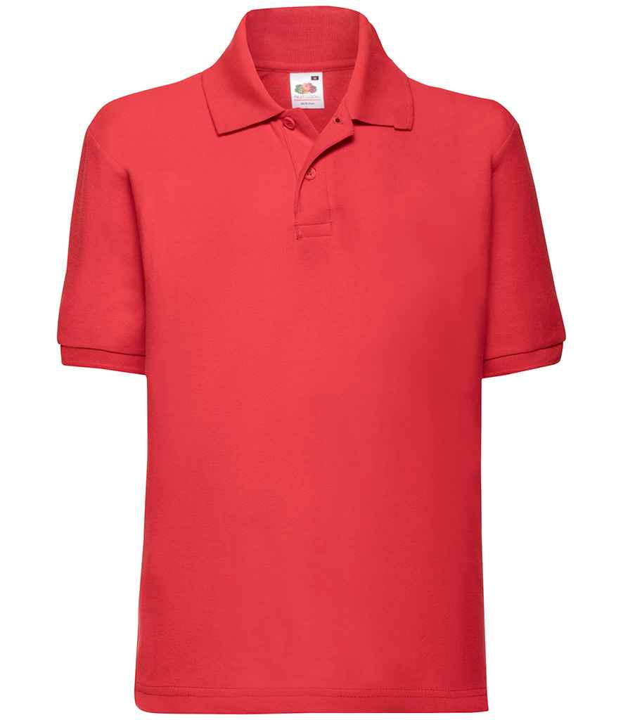 Fruit of the Loom - Kids Poly/Cotton Piqué Polo Shirt - SS11B BLK 3-4