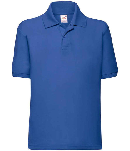 Fruit of the Loom - Kids Poly/Cotton Piqué Polo Shirt - SS11B BLK 3-4