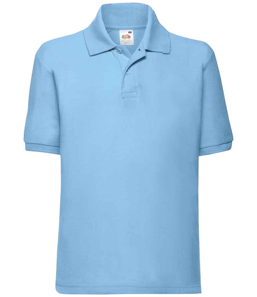 Fruit of the Loom - Kids Poly/Cotton Piqué Polo Shirt - SS11B BLK 3-4