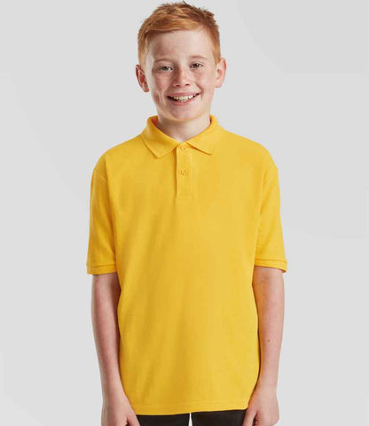 Fruit of the Loom - Kids Poly/Cotton Piqué Polo Shirt - SS11B SUN 3-4