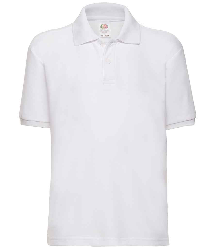 Fruit of the Loom - Kids Poly/Cotton Piqué Polo Shirt - SS11B BLK 3-4