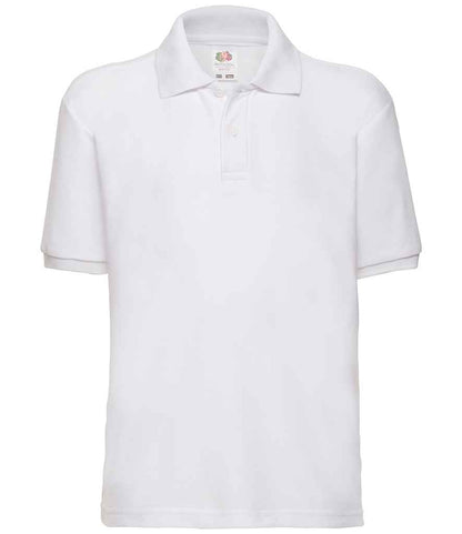 Fruit of the Loom - Kids Poly/Cotton Piqué Polo Shirt - SS11B BLK 3-4