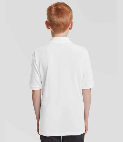 Fruit of the Loom - Kids Poly/Cotton Piqué Polo Shirt - SS11B WHI 3-4