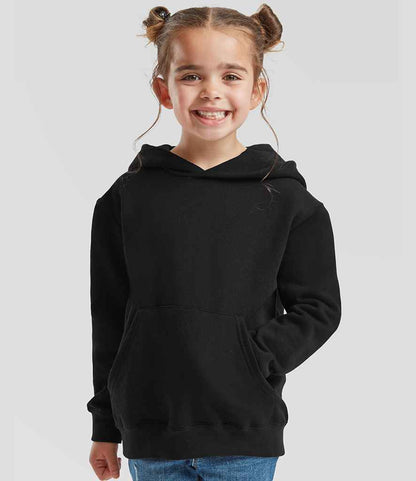 Fruit of the Loom Kids Classic Hooded Sweatshirt - SS14B BLK 5-6