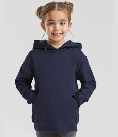 Fruit of the Loom Kids Classic Hooded Sweatshirt - SS14B NAV 7-8