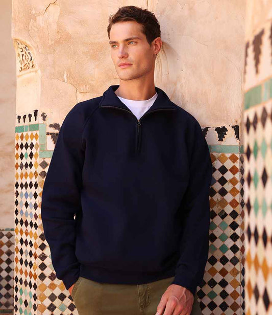 Fruit of the Loom Iconic Premium Zip Neck Sweatshirt - SS154 DNA S