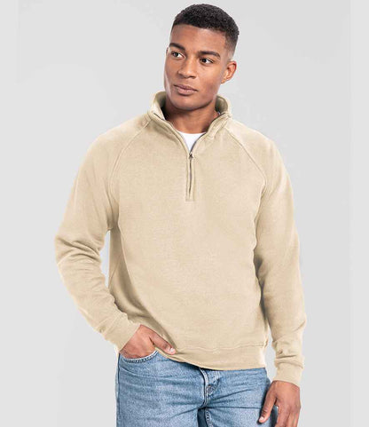 Fruit of the Loom Iconic Premium Zip Neck Sweatshirt - SS154 DSN S