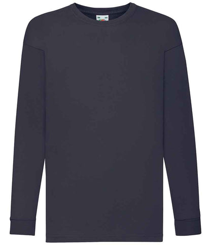 Fruit of the Loom Kids Long Sleeve Value T-Shirt - SS21B WHI 7-8