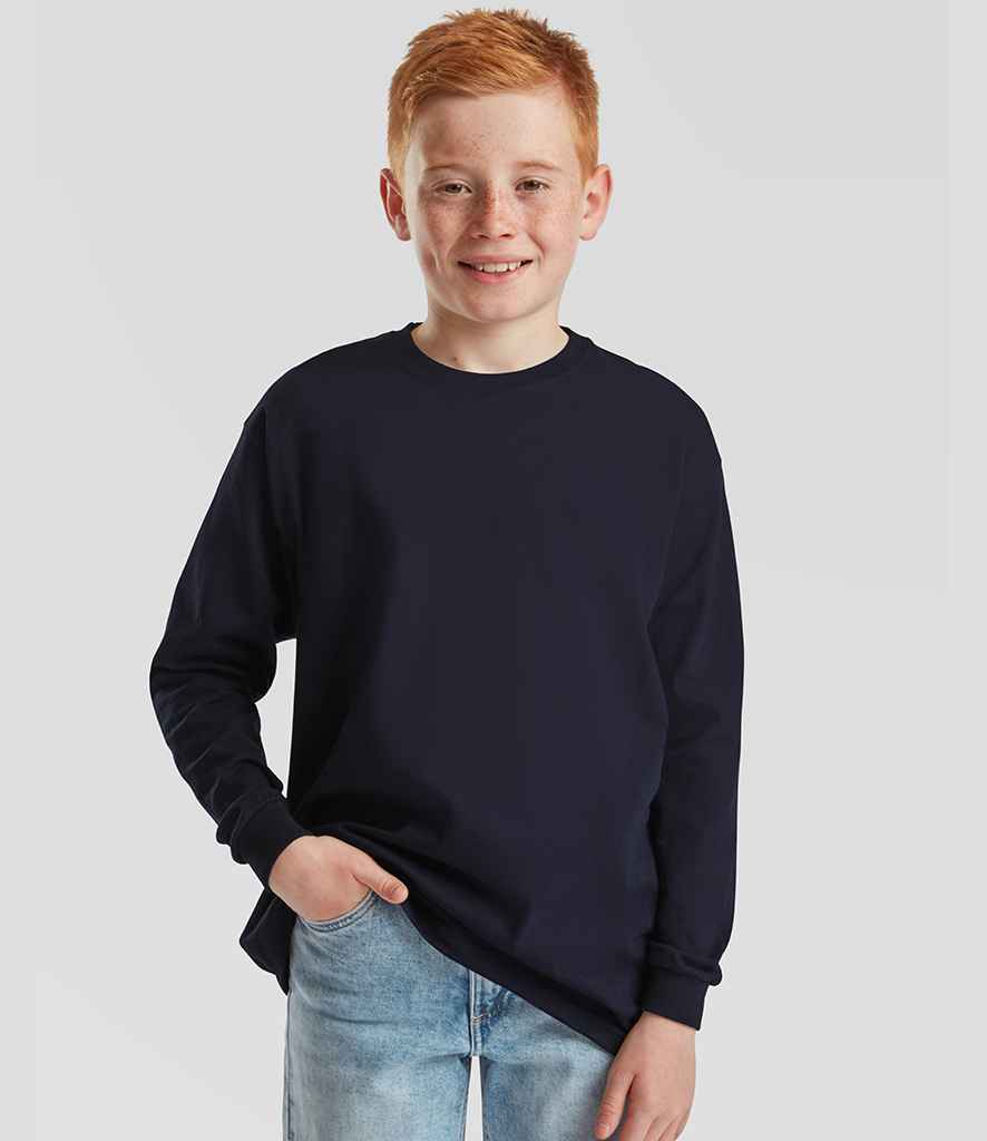 Fruit of the Loom Kids Long Sleeve Value T-Shirt - SS21B DNA 9-11