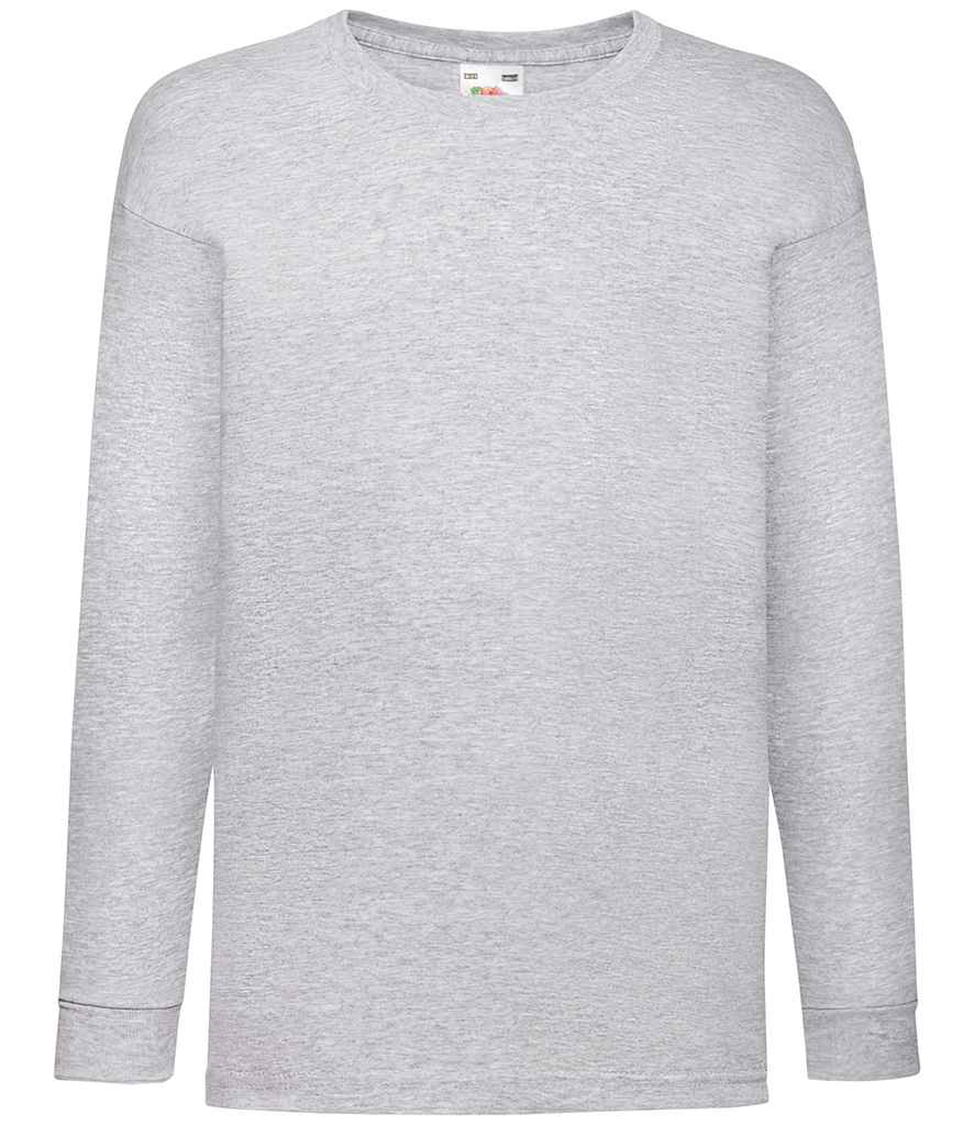 Fruit of the Loom Kids Long Sleeve Value T-Shirt - SS21B WHI 7-8