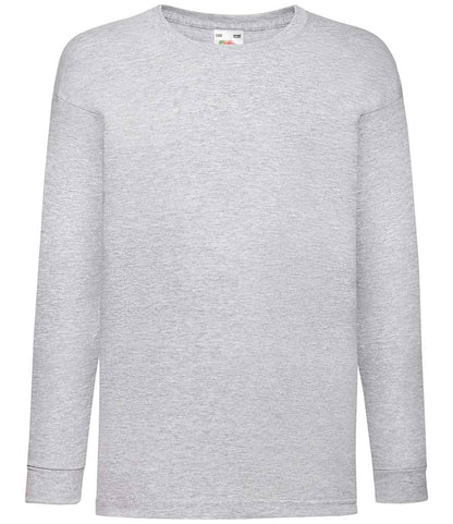 Fruit of the Loom Kids Long Sleeve Value T-Shirt - SS21B WHI 7-8