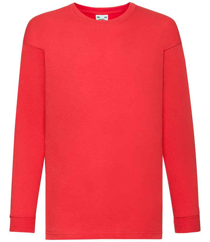 Fruit of the Loom Kids Long Sleeve Value T-Shirt - SS21B WHI 7-8
