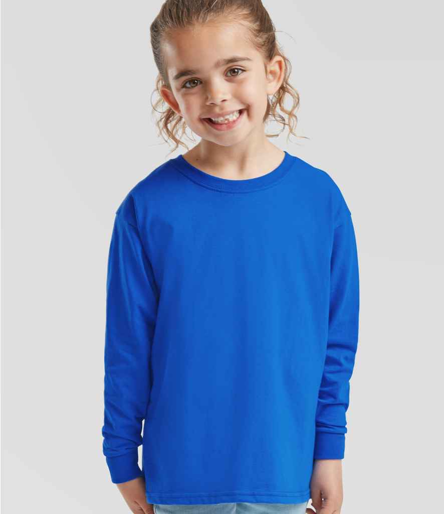 Fruit of the Loom Kids Long Sleeve Value T-Shirt - SS21B ROY 9-11